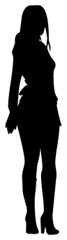 Silhouetteof Girl Standing PNG