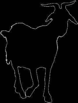 Silhouetteof Goat Standing PNG