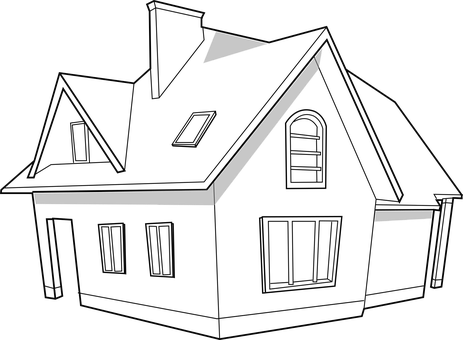 Silhouetteof House Vector PNG