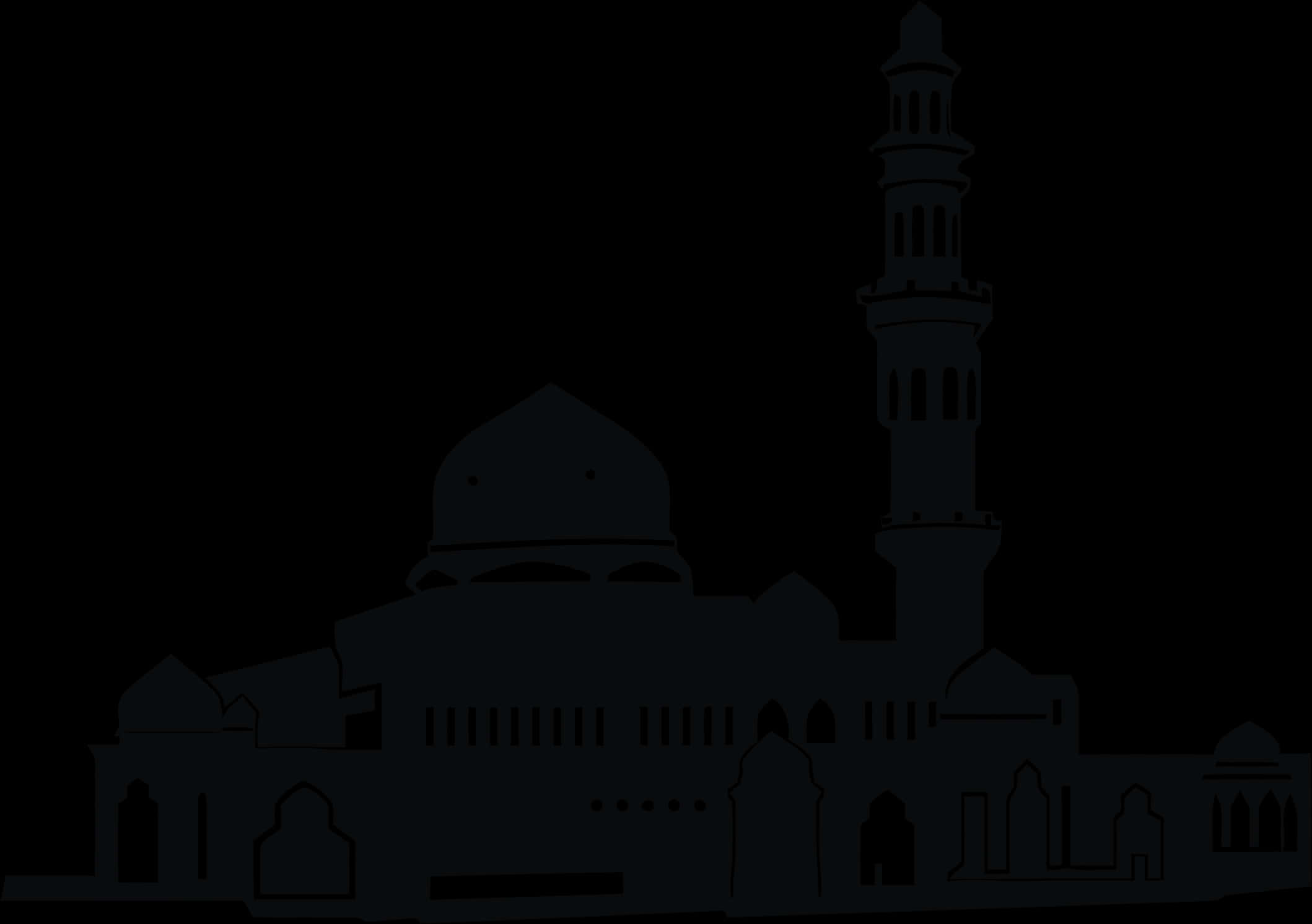 Silhouetteof Islamic Mosque PNG