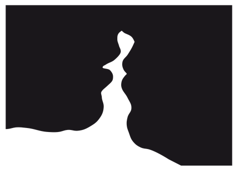 Silhouetteof Kissing Couple PNG