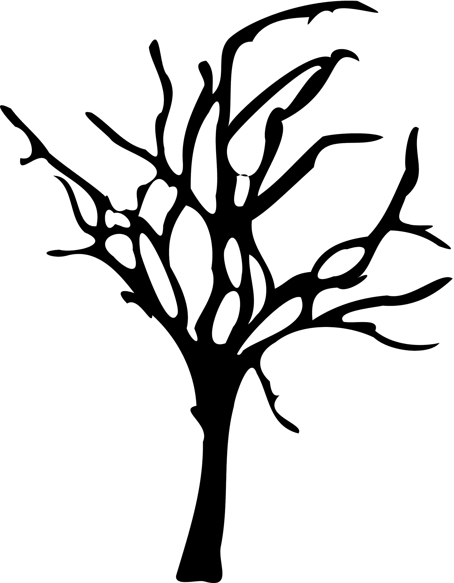 Silhouetteof Leafless Tree PNG