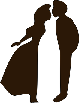 Silhouetteof Loving Couple PNG
