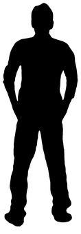 Silhouetteof Man Standing PNG