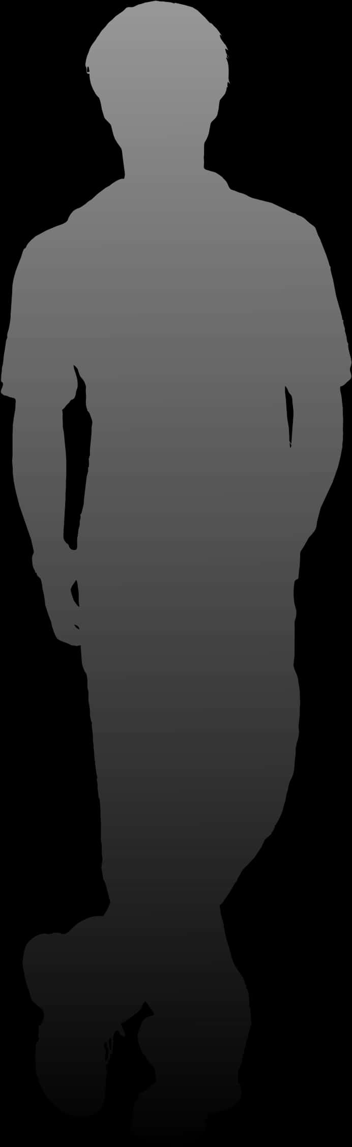 Silhouetteof Man Standing PNG