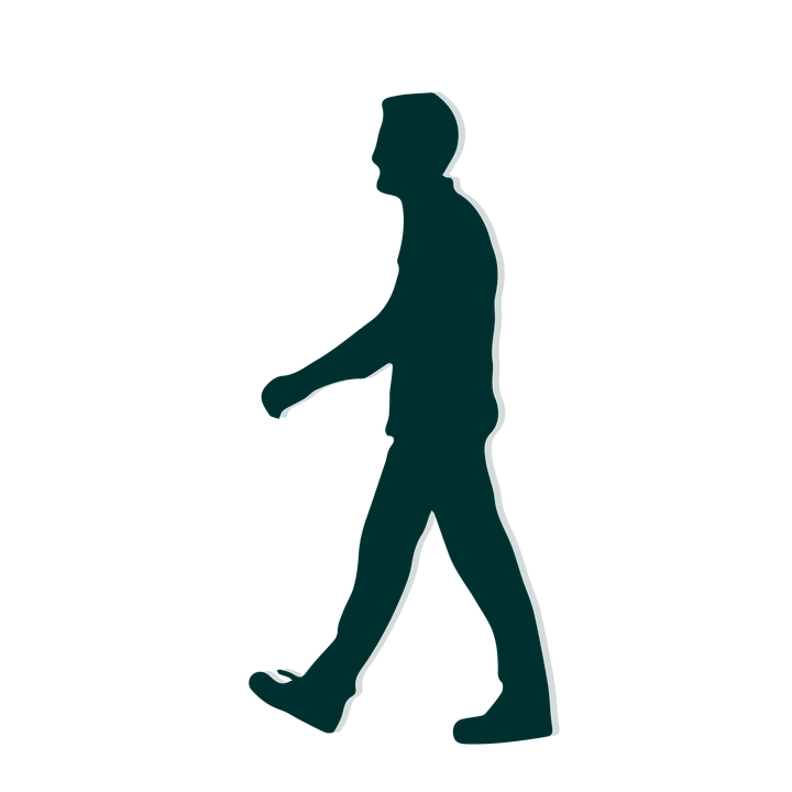 Silhouetteof Man Walking PNG