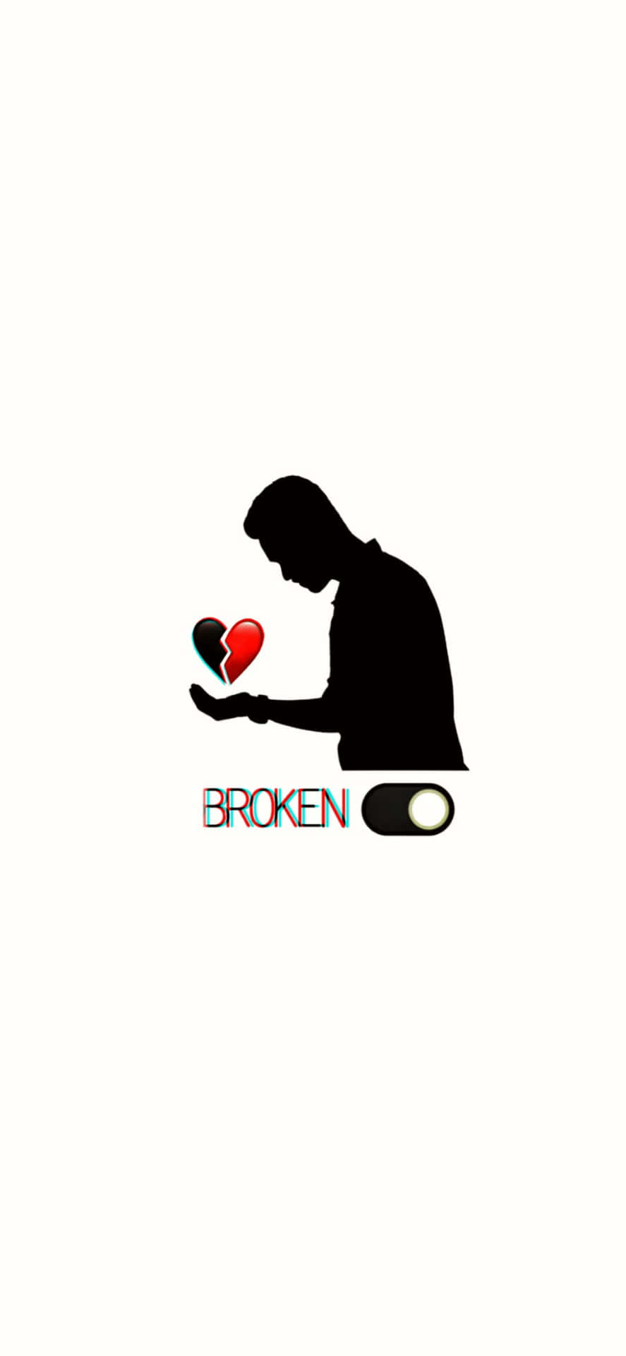 Silhouetteof Manwith Broken Heart Wallpaper