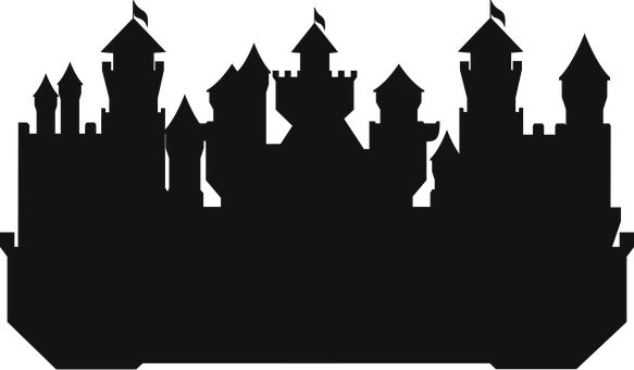 Silhouetteof Medieval Castle PNG