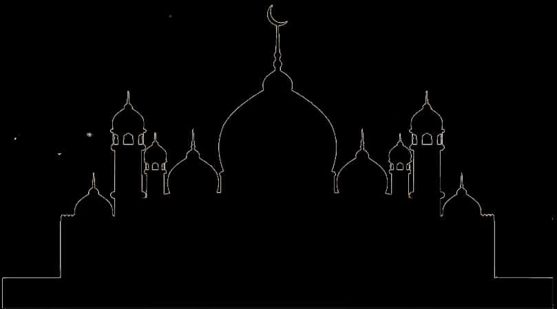 Silhouetteof Mosque Architecture PNG