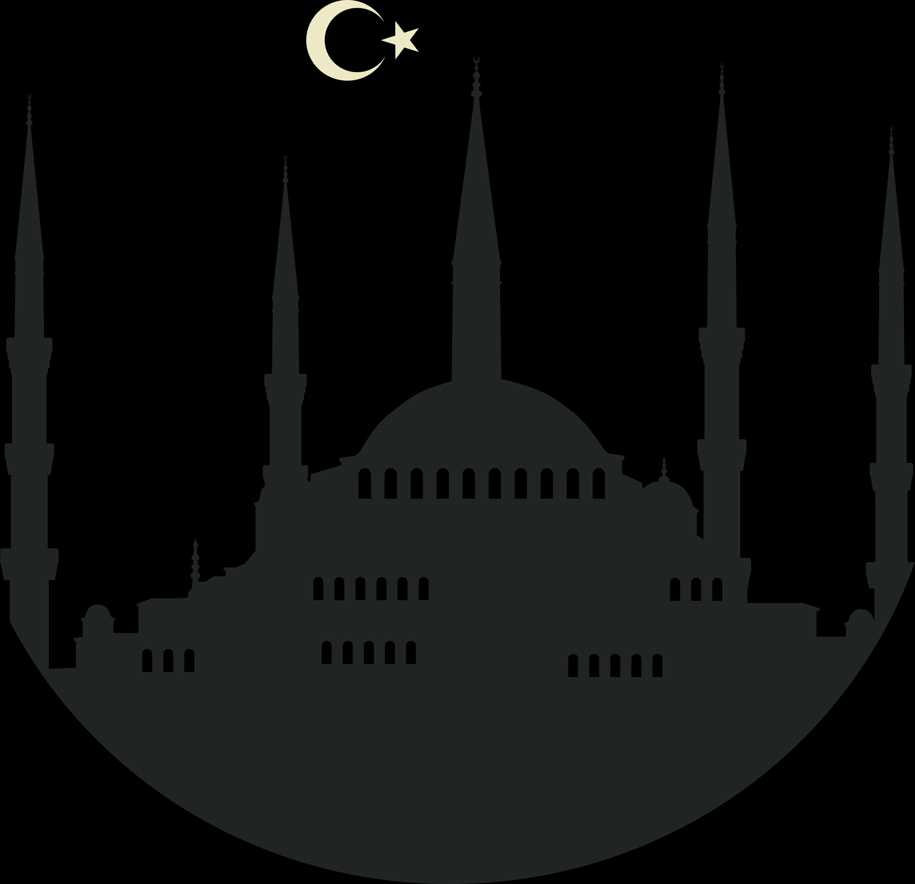 Silhouetteof Mosqueat Night PNG