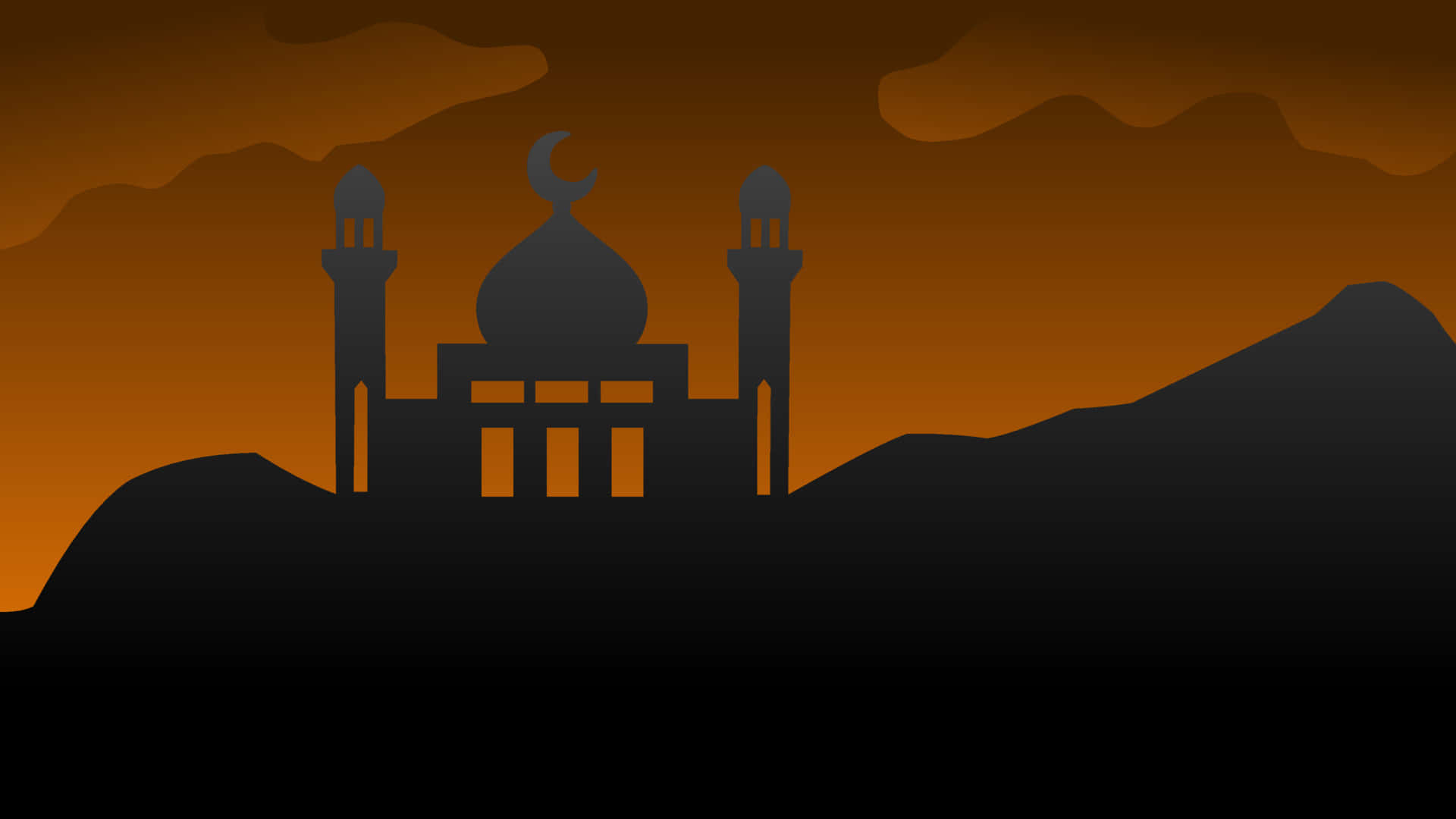 Silhouetteof Mosqueat Sunset Wallpaper