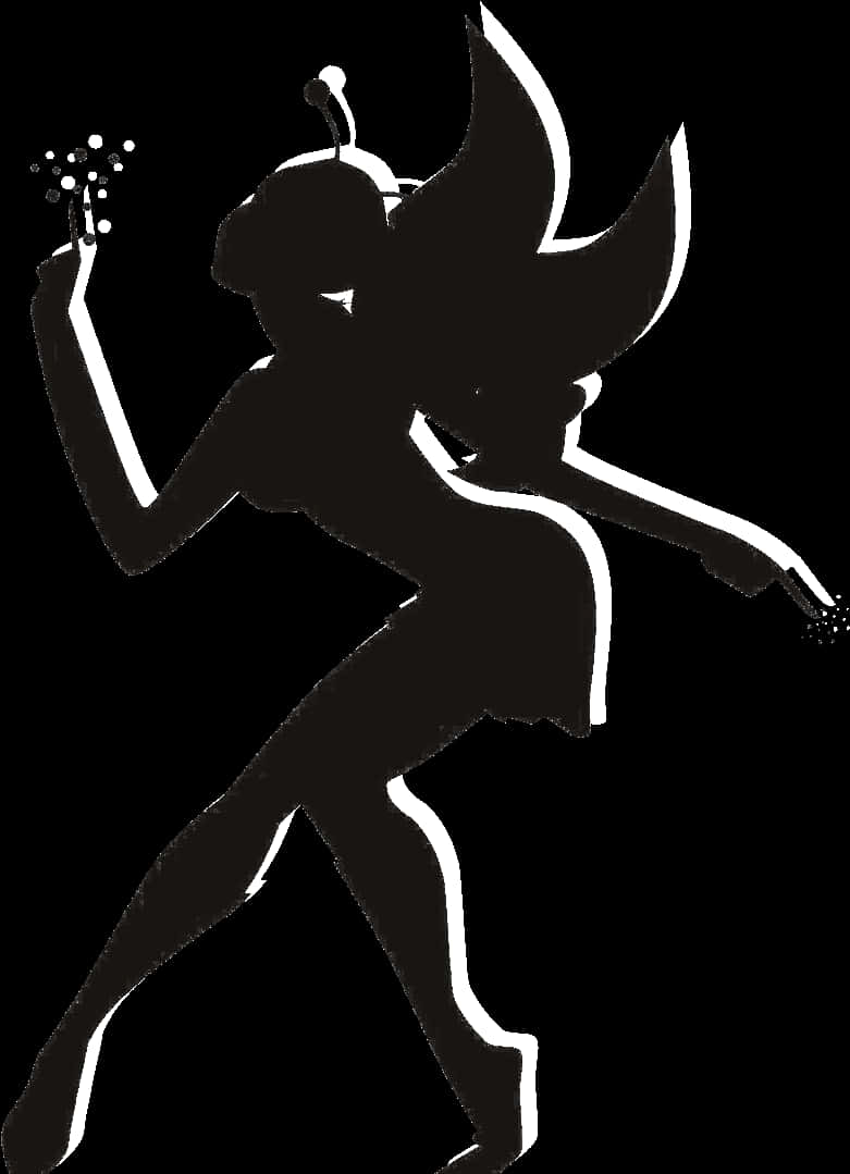 Silhouetteof Mystical Fairy PNG