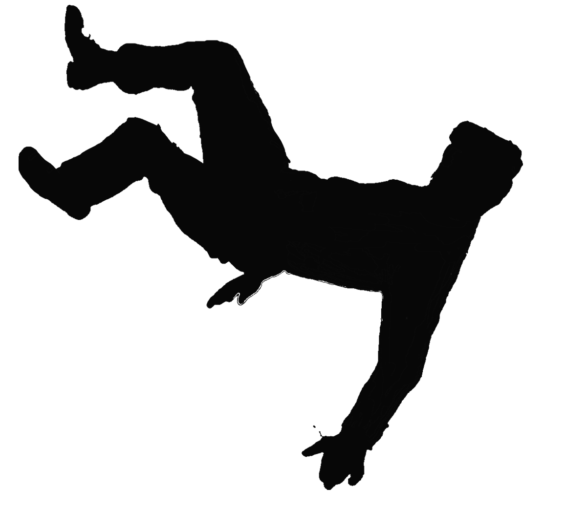 Silhouetteof Person Falling PNG