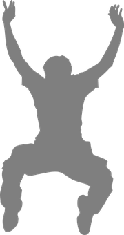 Silhouetteof Person Jumping PNG