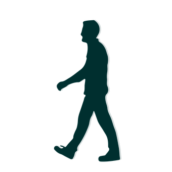 Silhouetteof Person Walking PNG