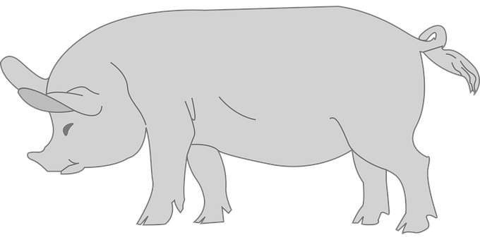 Silhouetteof Pig PNG