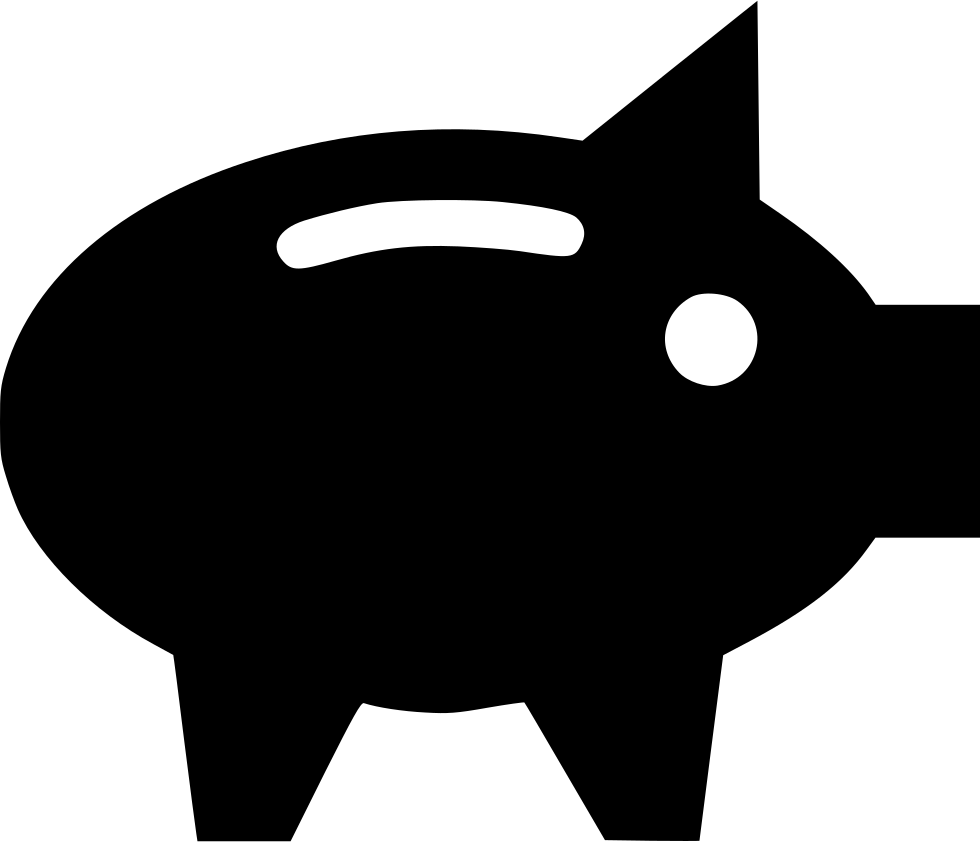 Silhouetteof Piggy Bank PNG