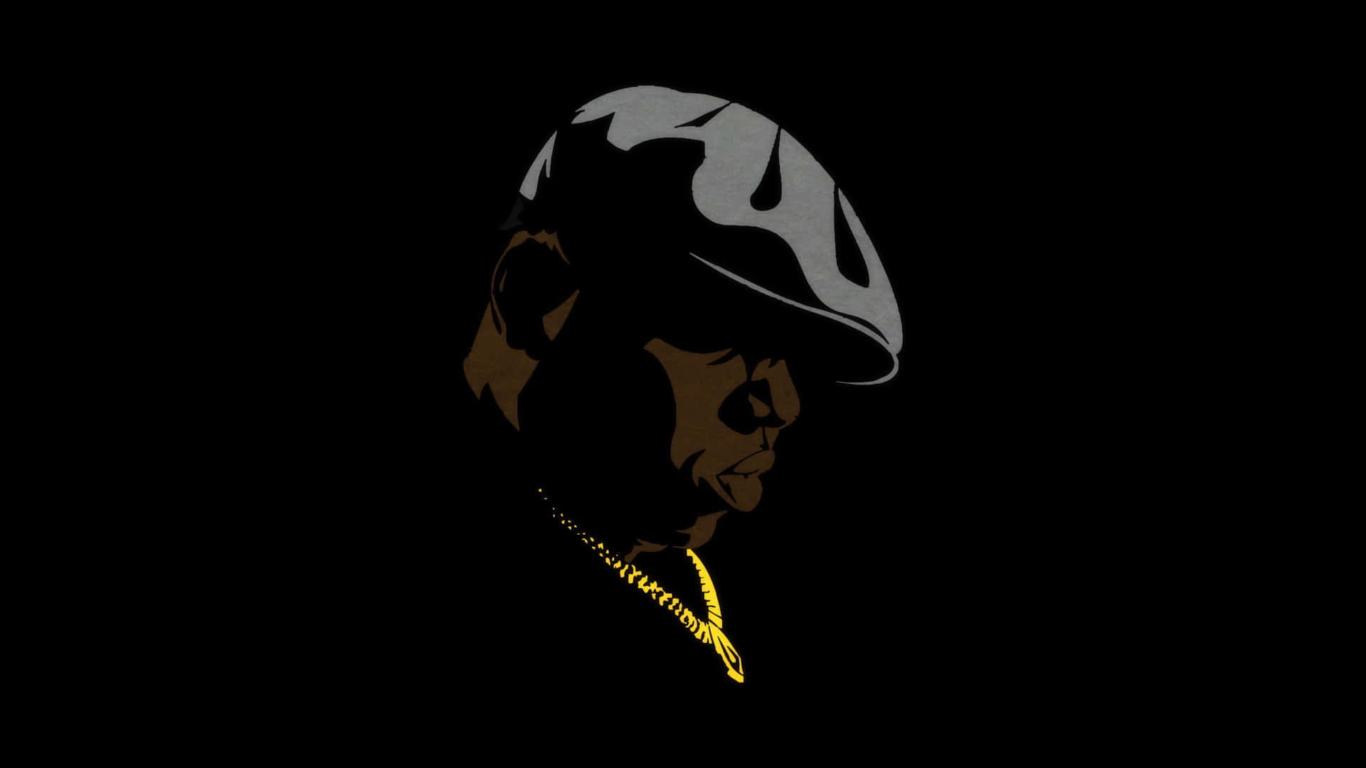 Silhouette De Rappeur Avec Chaîne Fond d'écran