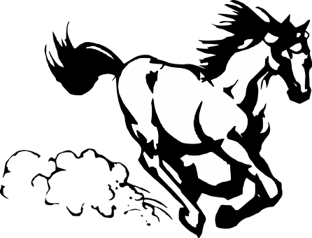 Silhouetteof Rearing Horse PNG