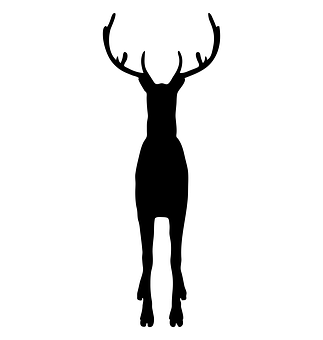 Silhouetteof Reindeer Standing PNG