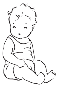 Silhouetteof Seated Baby PNG