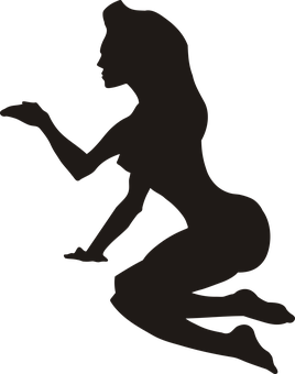 Silhouetteof Seated Woman PNG