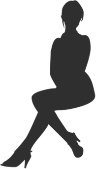 Silhouetteof Seated Woman PNG
