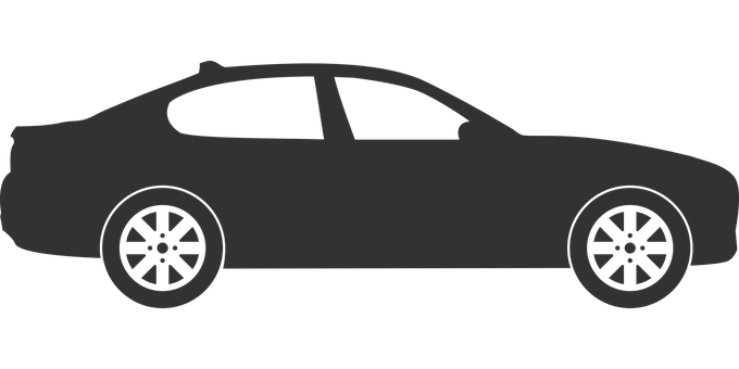 Silhouetteof Sedan Car Profile PNG