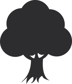 Silhouetteof Simple Tree Graphic PNG
