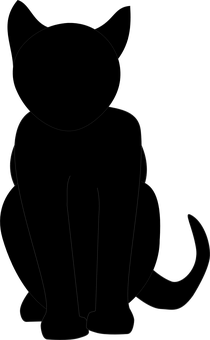 Silhouetteof Sitting Cat PNG