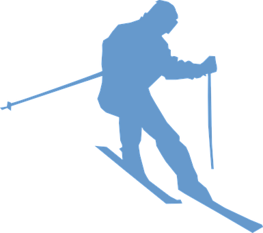 Silhouetteof Skier Downhill Action PNG