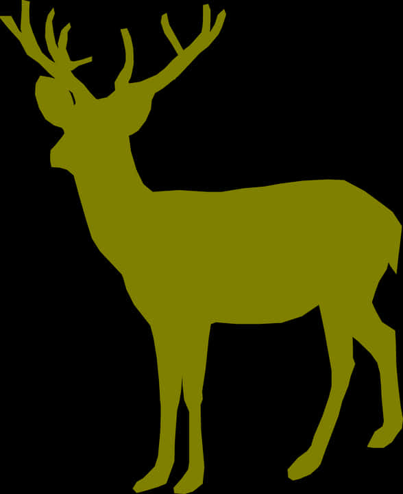 Silhouetteof Standing Deer PNG