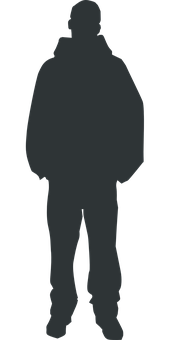 Silhouetteof Standing Man PNG