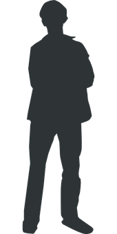 Silhouetteof Standing Man PNG