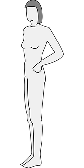 Silhouetteof Standing Woman PNG