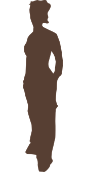 Silhouetteof Standing Woman PNG