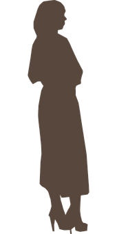 Silhouetteof Standing Woman PNG