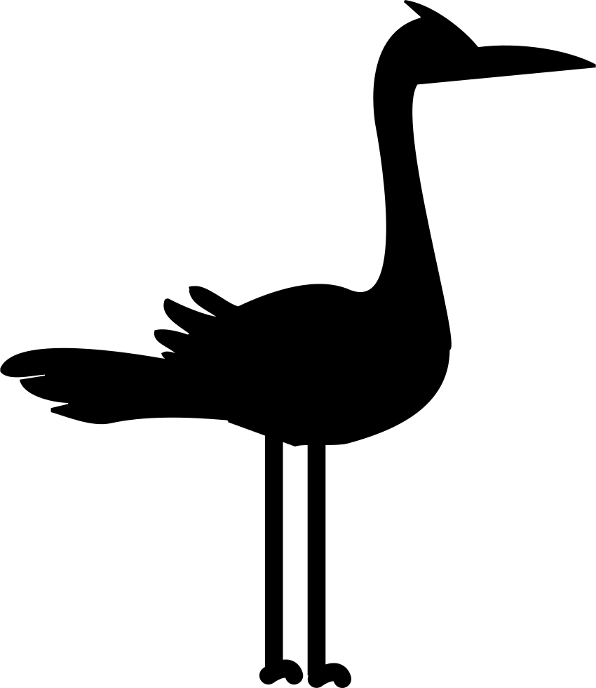 Silhouetteof Stork Standing PNG