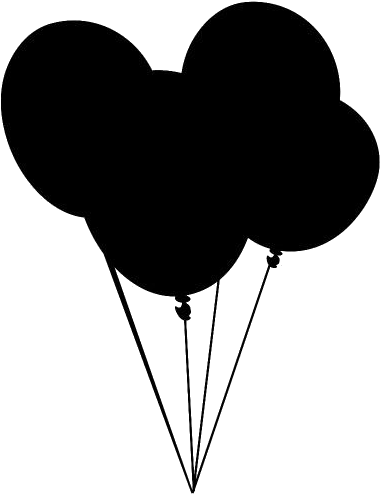 Silhouetteof Three Balloons PNG