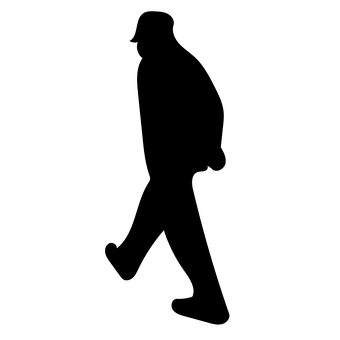 Silhouetteof Walking Man PNG