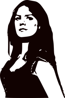 Silhouetteof Young Woman PNG