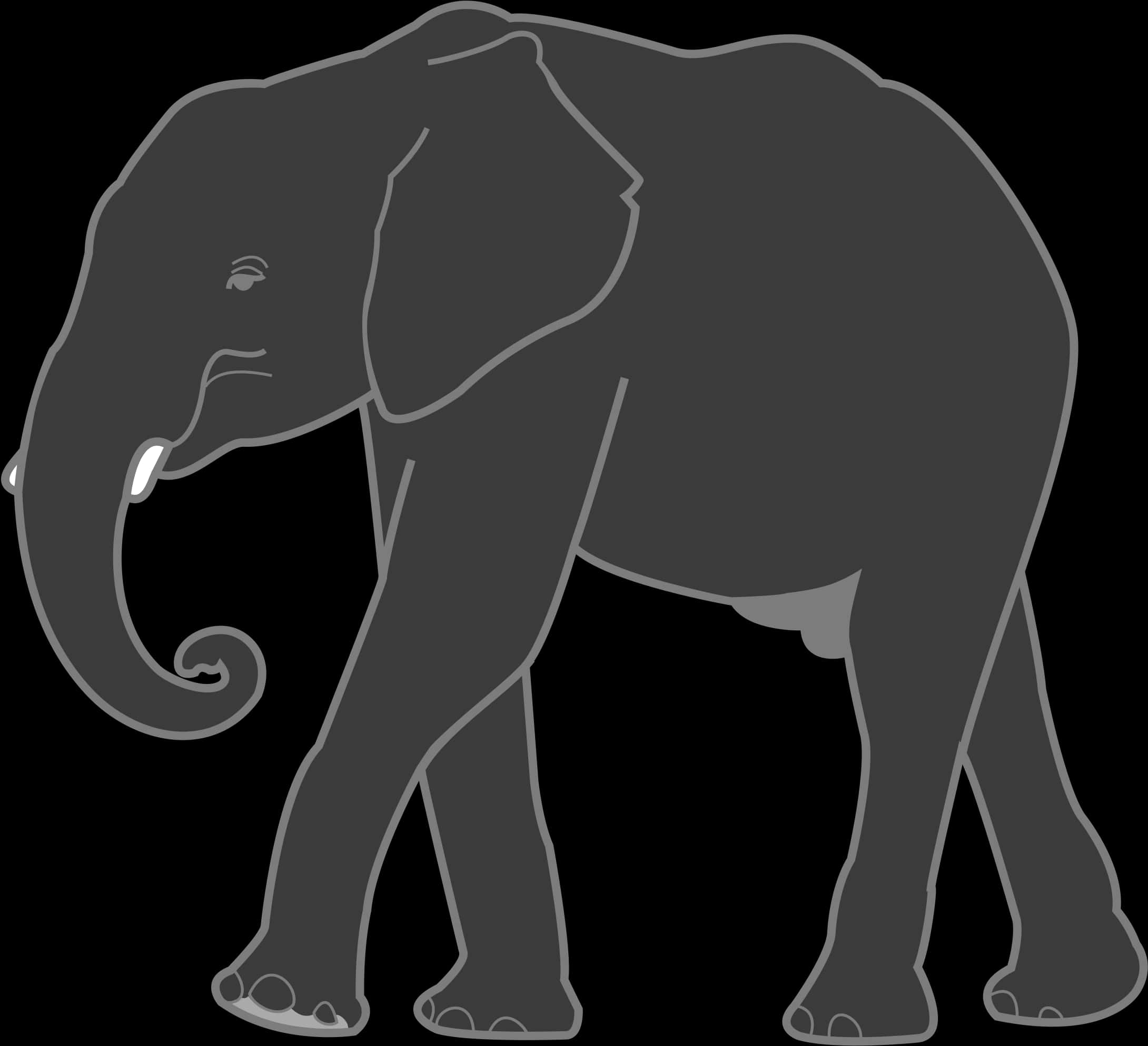 Silhouetteofan Elephant PNG