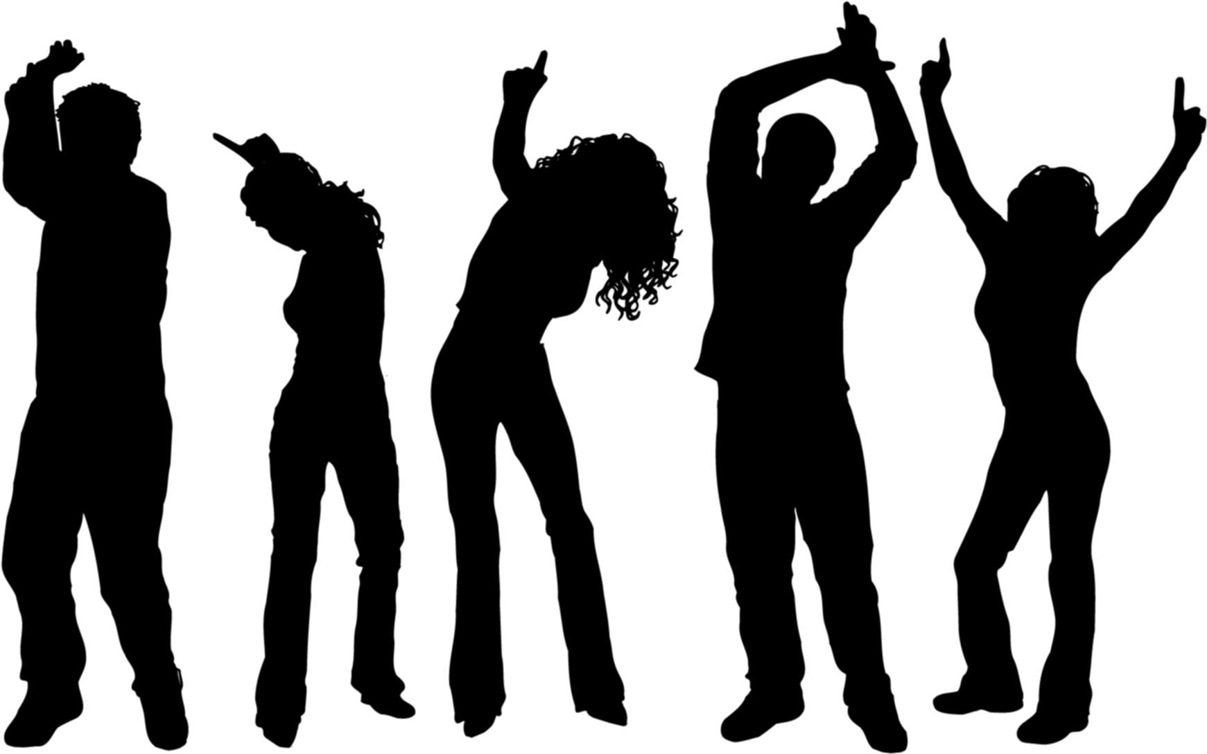 Silhouettes Dancing Party People.png PNG
