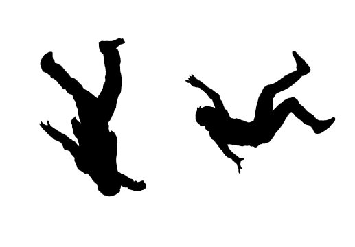 Silhouettesof Two People Falling PNG