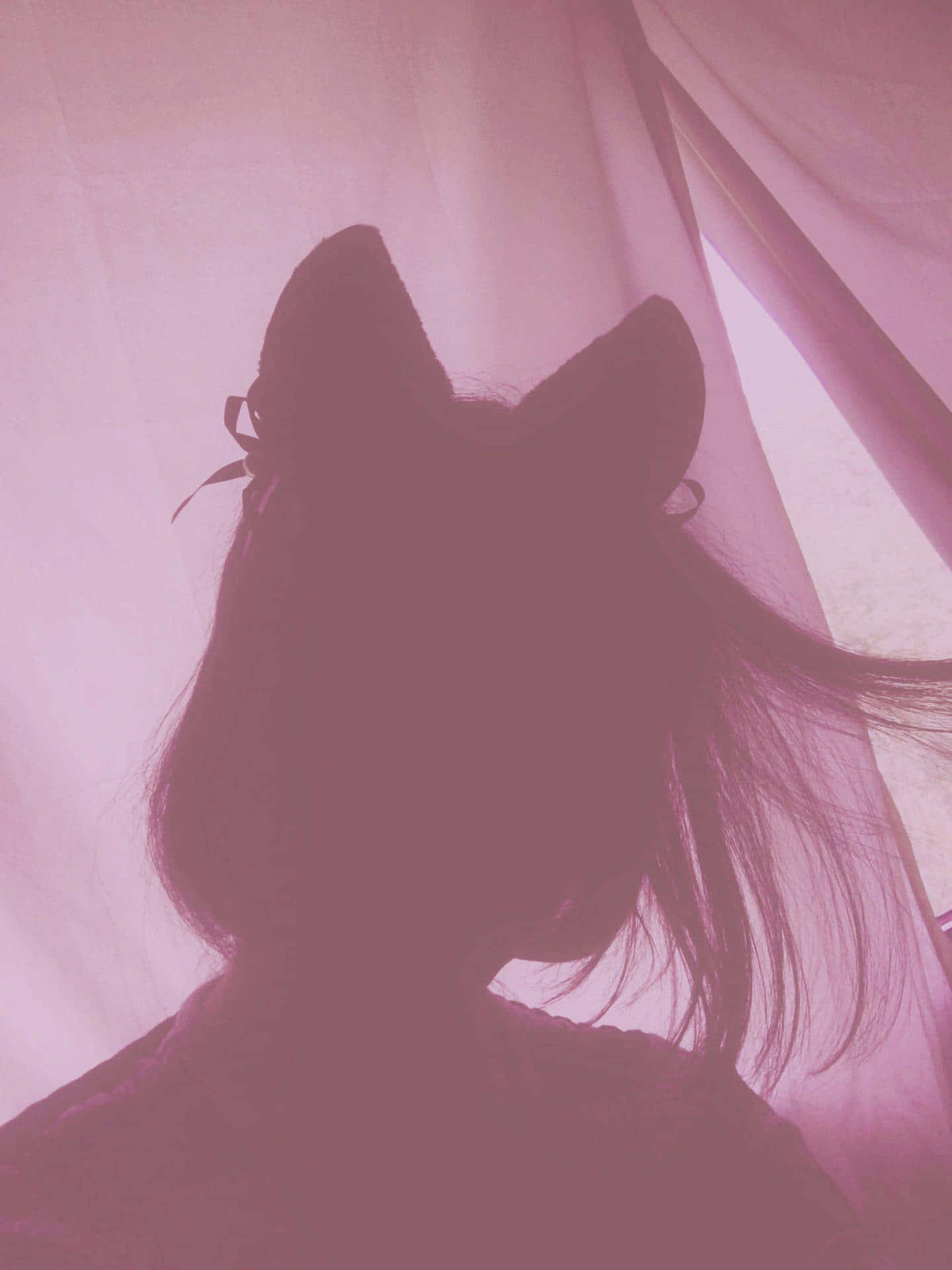 Silhouettewith Cat Ears Aesthetic.jpg Wallpaper