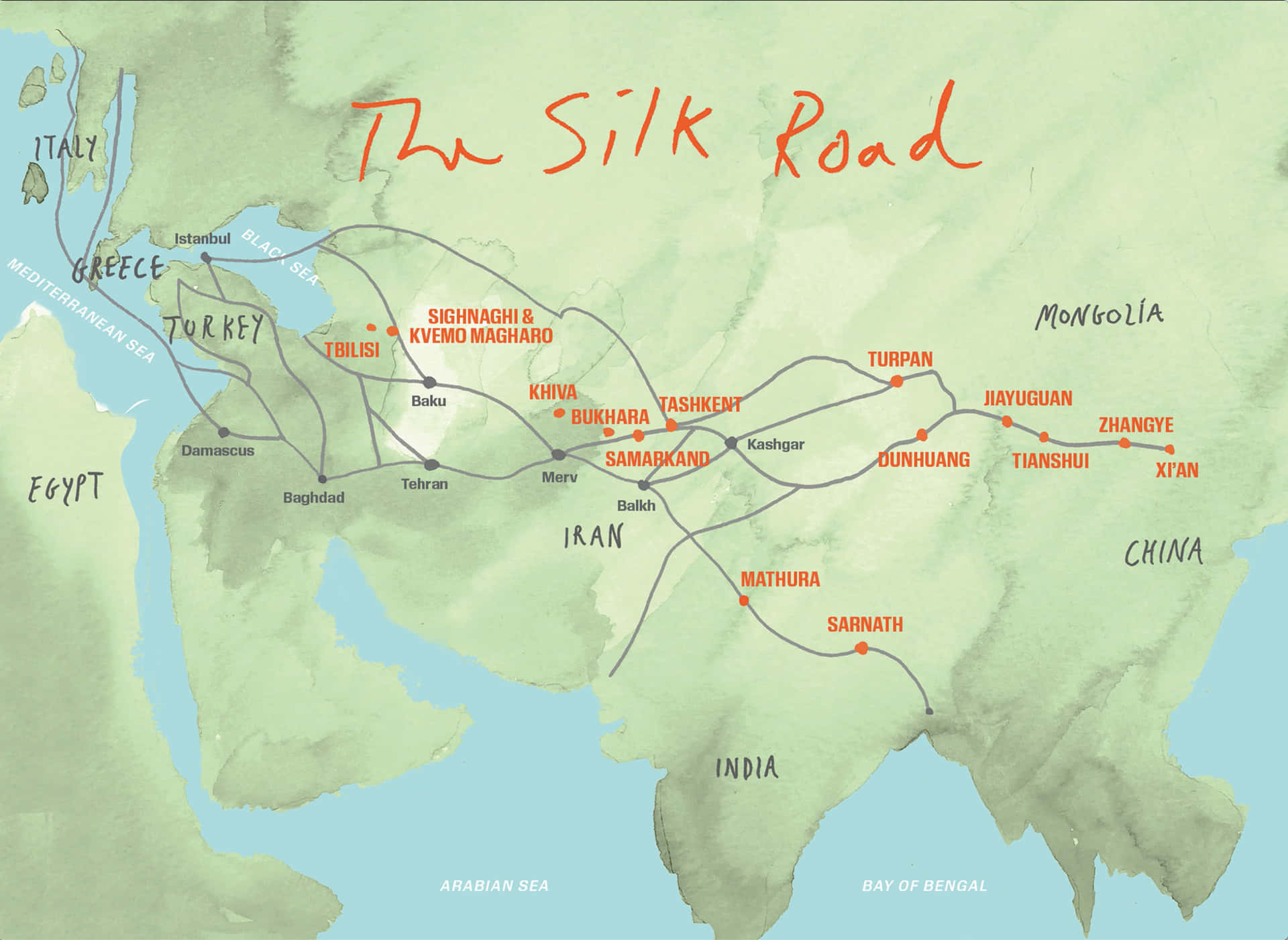 Silkesvägenkartan.