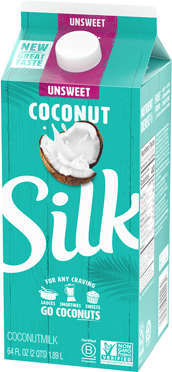 Silk Unsweetened Coconut Milk Carton PNG