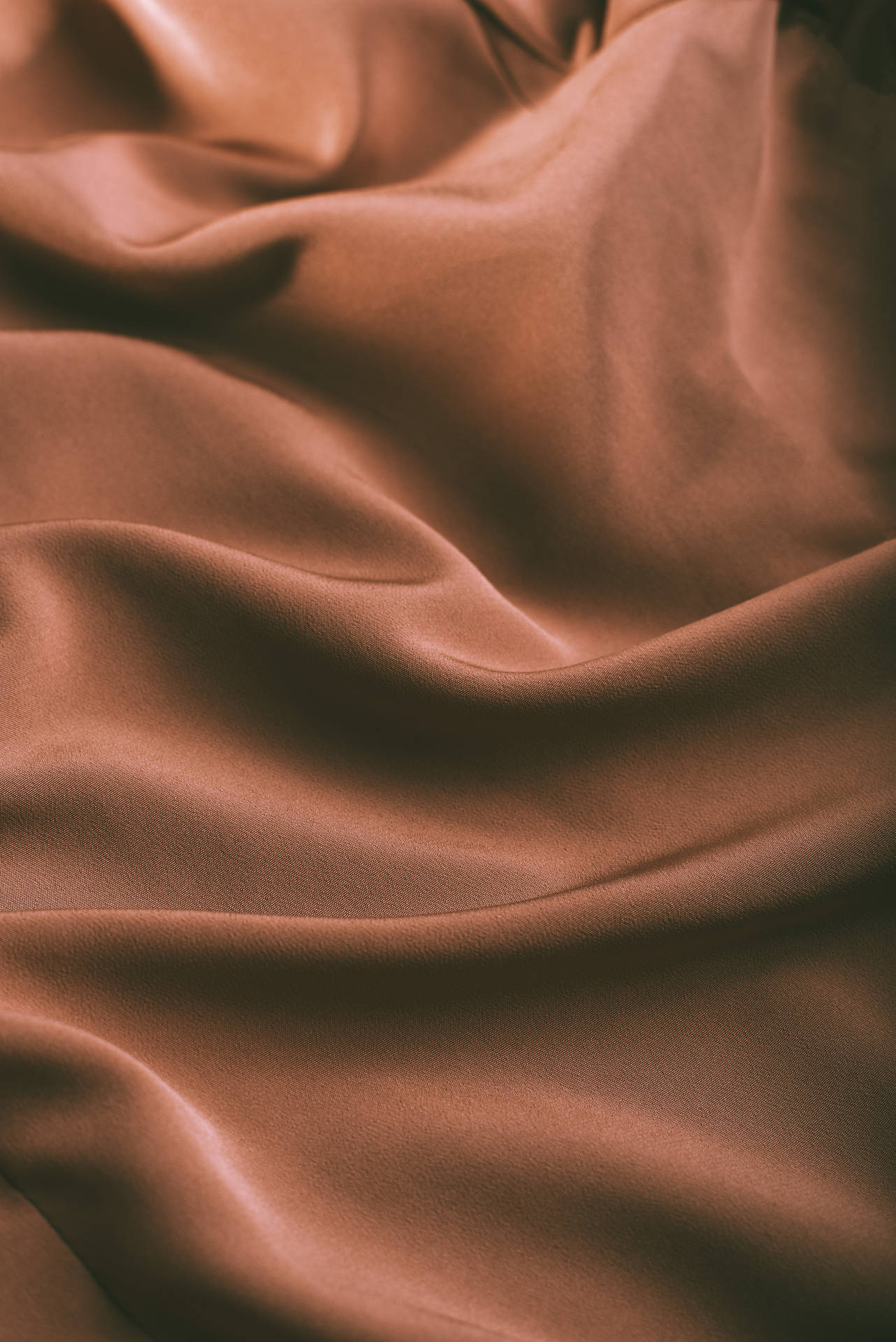 Silky Brown Textured Cloth Wallpaper