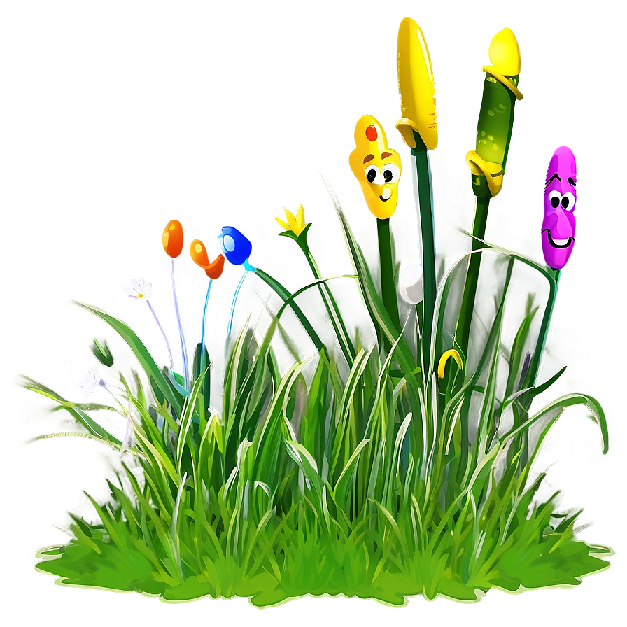 Silly Cartoon Grass Png Fvj PNG