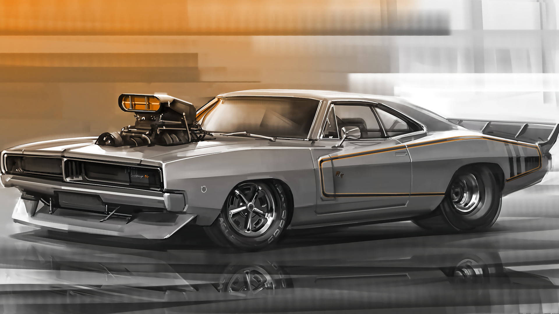 Silver 1969 Dodge Charger Wallpaper